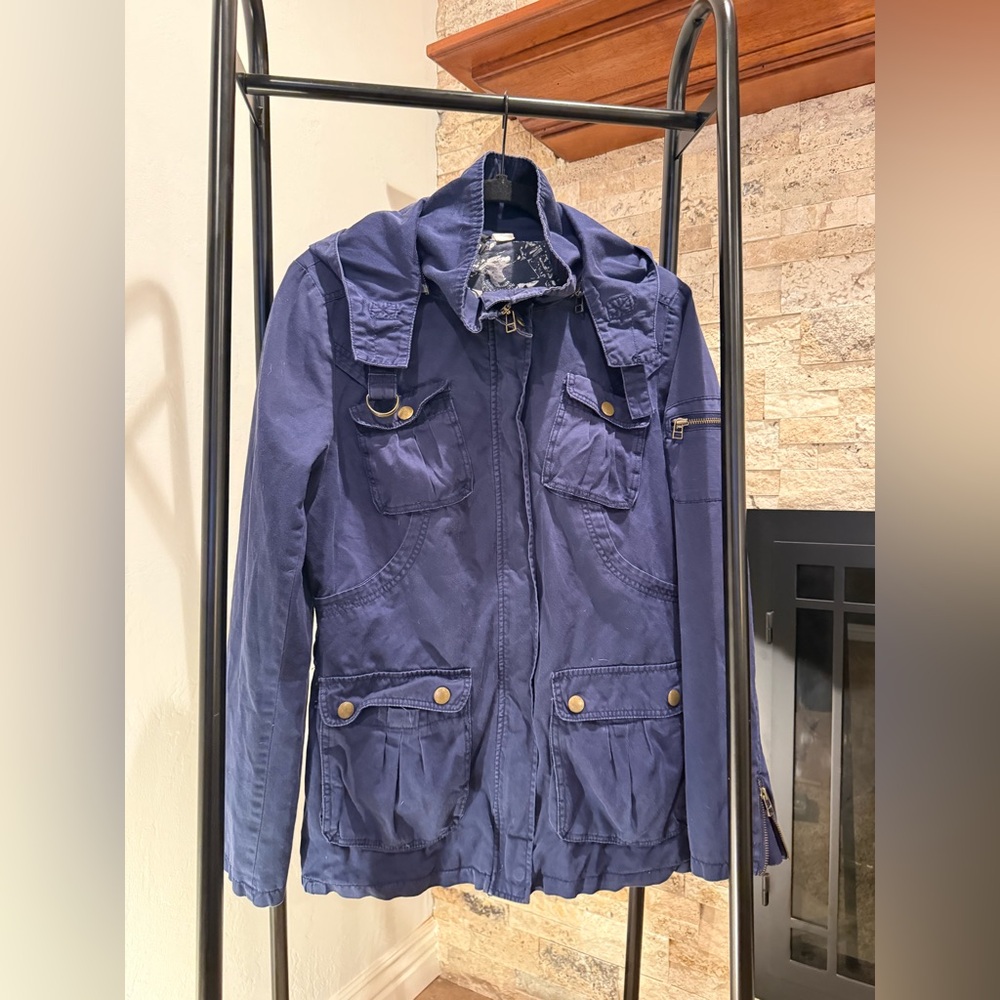 Dark Blue Cargo Utility Jacket
